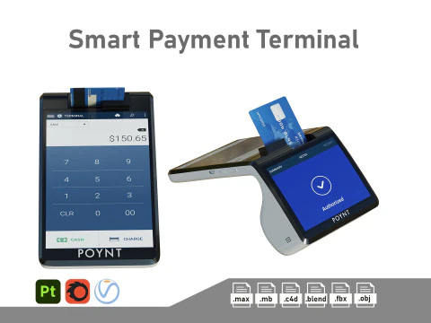 Terminale di pagamento intelligente Poynt Modello 3D