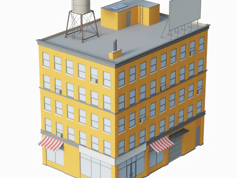 Edificio di appartamenti stilizzato Modello 3D