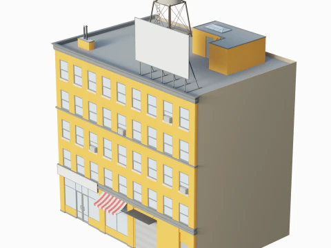 Edificio di appartamenti stilizzato Modello 3D