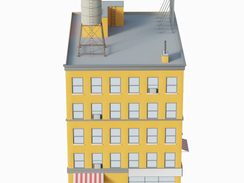 Edificio di appartamenti stilizzato Modello 3D