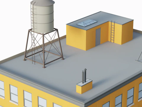 Edificio di appartamenti stilizzato Modello 3D