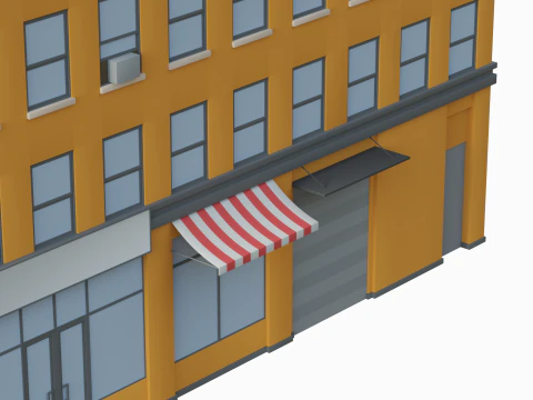 Edificio di appartamenti stilizzato Modello 3D