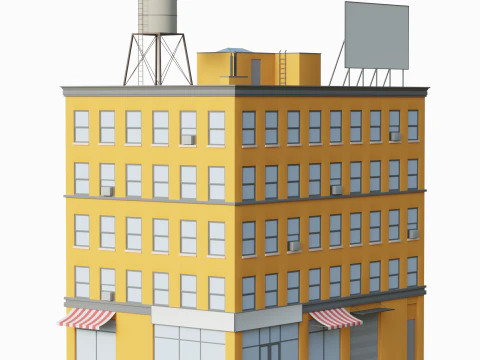 Edificio di appartamenti stilizzato Modello 3D