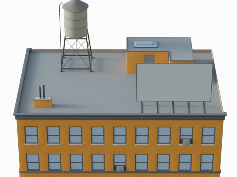 Edificio di appartamenti stilizzato Modello 3D