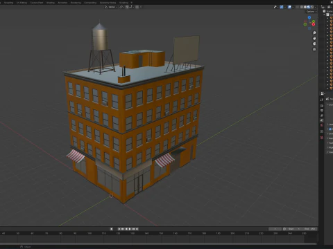 Edificio di appartamenti stilizzato Modello 3D