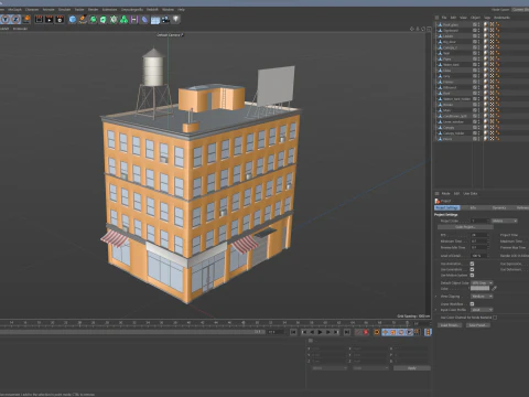 Edificio di appartamenti stilizzato Modello 3D