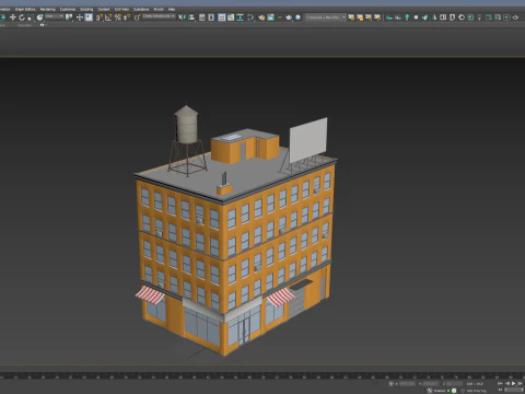 Edificio di appartamenti stilizzato Modello 3D
