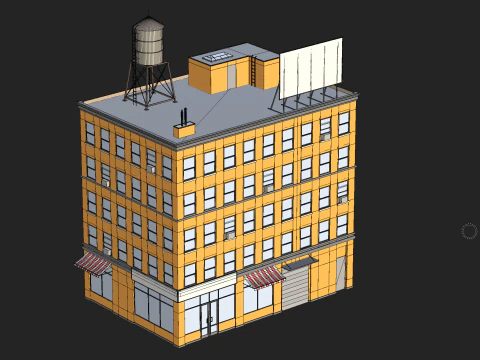 Edificio di appartamenti stilizzato Modello 3D