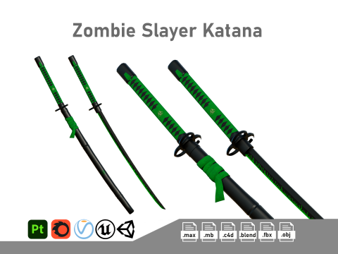 Zombie Slayer Katana Modello 3D