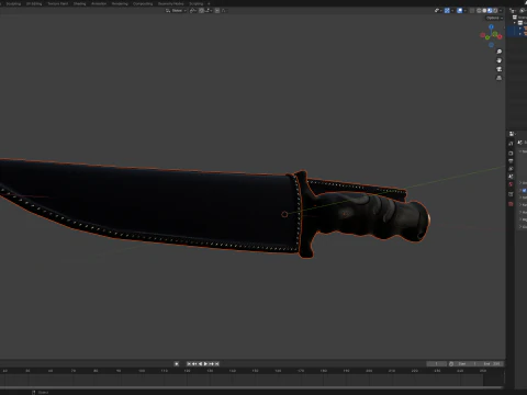 Pisau Melengkung Model 3D