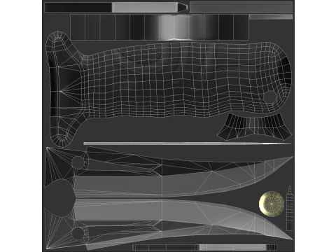 Pisau Melengkung Model 3D