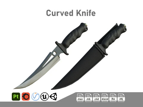 Cuchillo curvo Modelo 3D