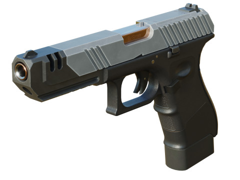 Stylized Pistol PBR Modelo 3D