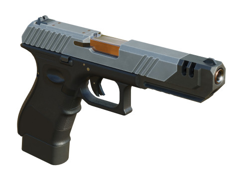 Stylized Pistol PBR Modelo 3D