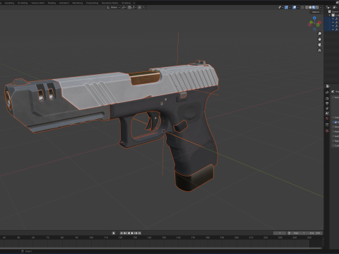 Stylized Pistol PBR Modelo 3D