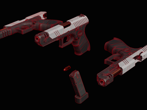 Stylized Pistol PBR Modelo 3D