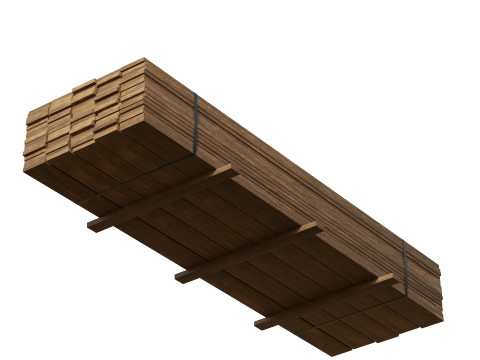 Stack Of Wooden Planks Model 3D