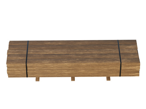 Stack Of Wooden Planks Model 3D