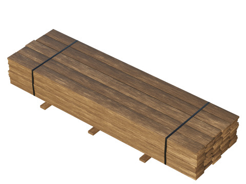 Stack Of Wooden Planks Model 3D