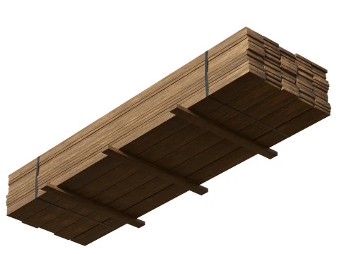 Pila Di Assi Di Legno Modello 3D