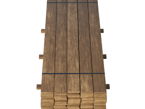 Stack Of Wooden Planks Model 3D