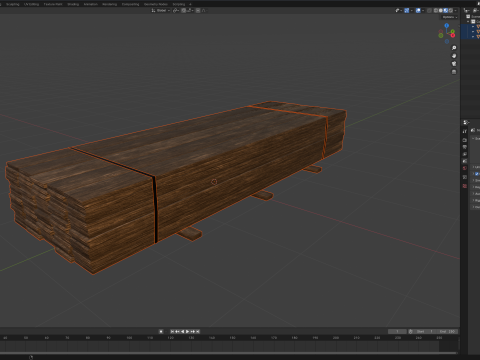 Stack Of Wooden Planks Model 3D
