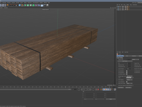 Stack Of Wooden Planks Model 3D