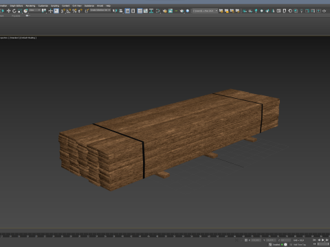 Stack Of Wooden Planks Model 3D