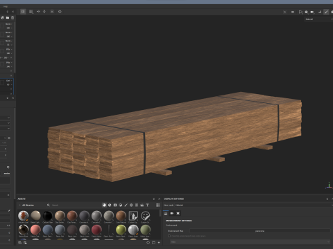 Stack Of Wooden Planks Model 3D