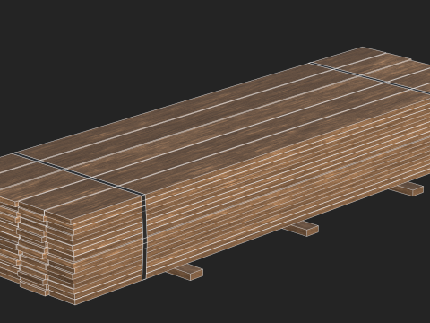 Stack Of Wooden Planks Model 3D