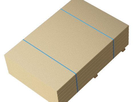 Stack Of Plywoods On Wood Planks 3D Model