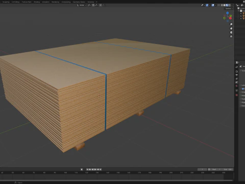 Pila Di Compensati Su Tavole Di Legno Modello 3D