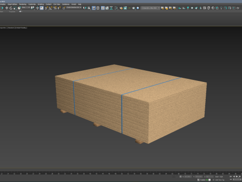 Stack Of Plywoods On Wood Planks 3D Model