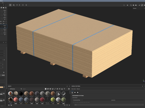 Stack Of Plywoods On Wood Planks 3D Model