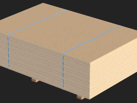Stack Of Plywoods On Wood Planks 3D Model