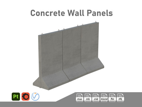 Concrete Wall Panels 3D मॉडल