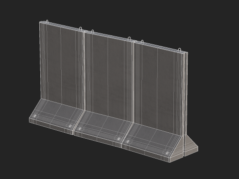 Concrete Wall Panels 3D Model