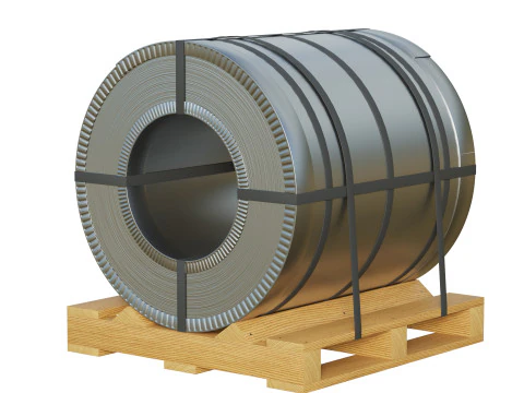 Bobine d'acier et palette en bois Modèle 3D
