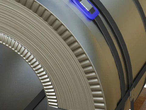 Bobine d'acier et palette en bois Modèle 3D