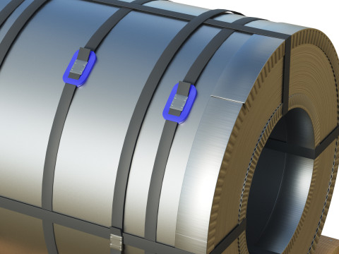 Steel Coil and Wooden Pallet 3D Model