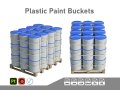 Plastic Paint Buckets On Wood Pallets 3D Модель