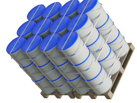 Plastic Paint Buckets On Wood Pallets Modelo 3D