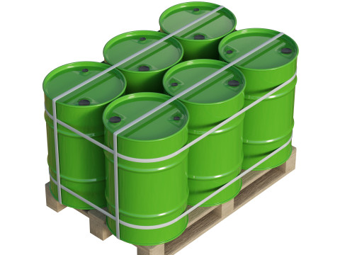 Barrels On Wooden Pallet 3Dモデル
