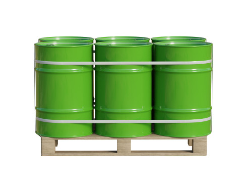 Barrels On Wooden Pallet 3Dモデル