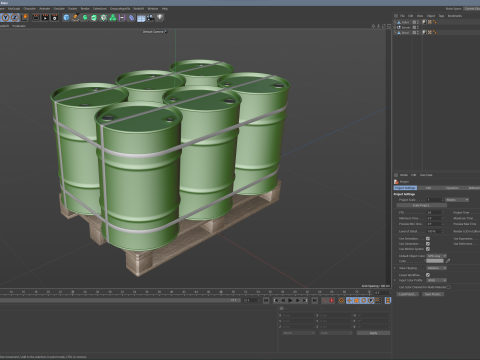 Barrels On Wooden Pallet 3Dモデル