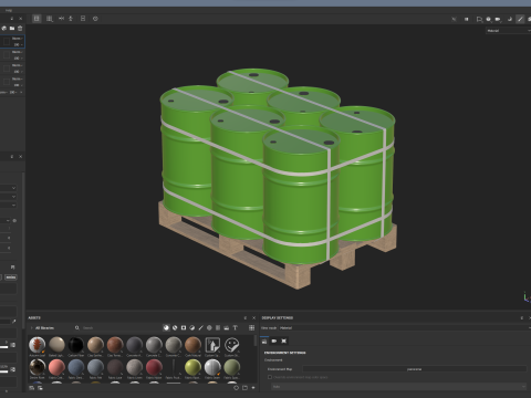 Barrels On Wooden Pallet 3Dモデル