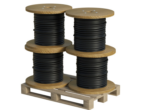 Cable Reel Drums On Wooden Pallet Modelo 3D