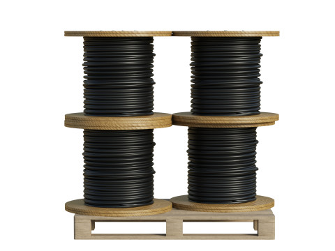 Cable Reel Drums On Wooden Pallet Modelo 3D