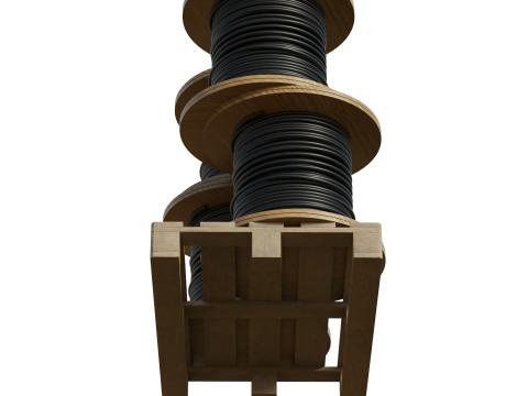 Cable Reel Drums On Wooden Pallet Modelo 3D