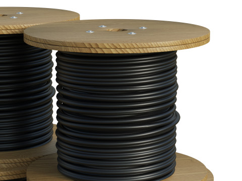 Cable Reel Drums On Wooden Pallet Modelo 3D